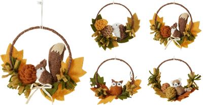 GHIRLANDA PENDENTE AUTUNNO CON SCOIATTOLO 15CM 4ASS