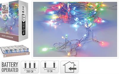 CATENA DI LUCI 20 LED MULTICOLOR 2MT