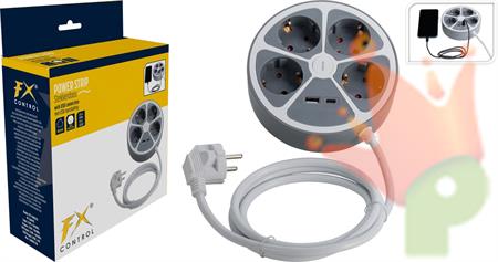 PRESA TEDESCA 4POSTI ED INGRESSO USB 140CM