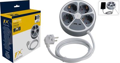 PRESA TEDESCA 4POSTI ED INGRESSO USB 140CM