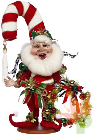 ELFO CANDY CANE CON BASE E LUCI 61CM