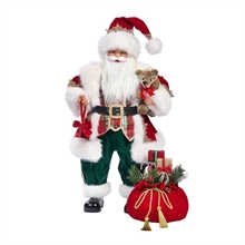 BABBO NATALE CON ORSETTO E SACCO REGALI 95CM