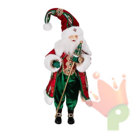 BABBO NATALE CON STAFFA E BASE 98CM