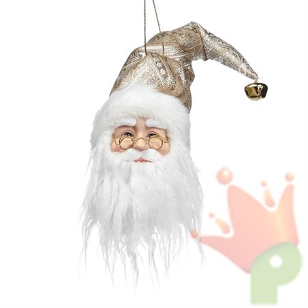 PENDENTE TESTA BABBO NATALE CHAMPAGNE 36CM