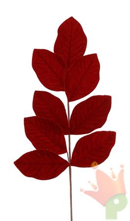 RAMETTO CON FOGLIE IN VELLUTO ROSSO