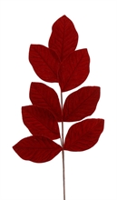 RAMETTO CON FOGLIE IN VELLUTO ROSSO