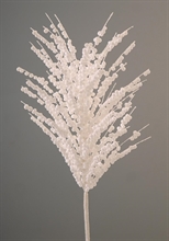 RAMO CON BACCHE BIANCO GLITTERATO 65CM