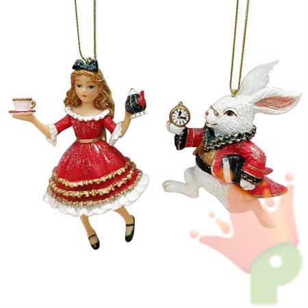 PENDENTE ALICE/BIANCONIGLIO 10CM 2ASS