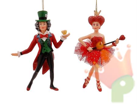PENDENTE CAPPELLAIO MATTO/REGINA DI CUORI 15,2CM 2ASS
