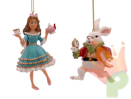 PENDENTE ALICE/BIANCONIGLIO 10CM 2ASS