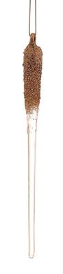 PENDENTE IN VETRO GOCCIA CON STRASS ORO 20CM