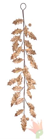 RAMO CON FOGLIE CHAMPAGNE METALLIZZATO GLITTERATE 125CM