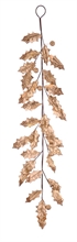 RAMO CON FOGLIE CHAMPAGNE METALLIZZATO GLITTERATE 125CM