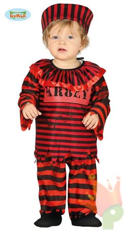 COSTUME PAGLIACCIO CARCERATO TAGLIA 6-12 MESI