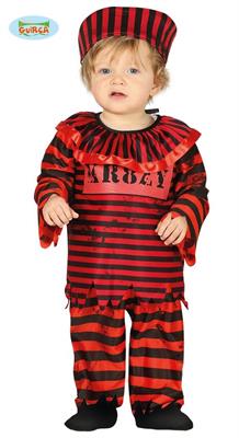 COSTUME PAGLIACCIO CARCERATO TAGLIA 6-12 MESI