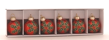 PALLINE DI NATALE IN VETRO CON STELLA DI NATALE GLITTER 4CM 6PZ