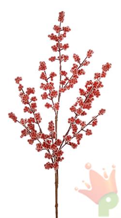 RAMO BACCHE ROSSE EFFETTO GHIACCIO 65CM