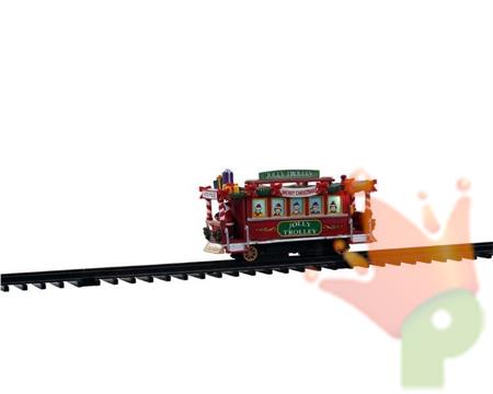 TRAM NATALIZIO JOLLY TROLLEY CON BINARI 8,2X16,1X5CM
