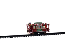 TRAM NATALIZIO JOLLY TROLLEY CON BINARI 8,2X16,1X5CM
