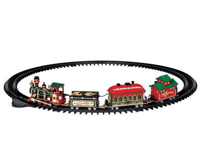 TRENINO NATALIZIO YULETIDE EXPRESS CON BINARI 9,3X65X113CM