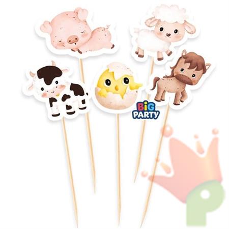MINI CAKE TOPPER PICCOLA FATTORIA 5PZ