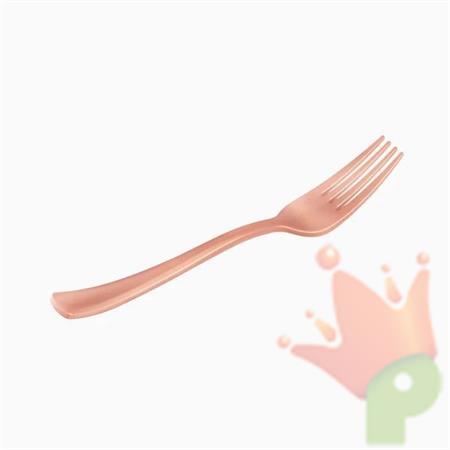 FORCHETTE IN PLASTICA ROSA GOLD 12,5CM 12PZ
