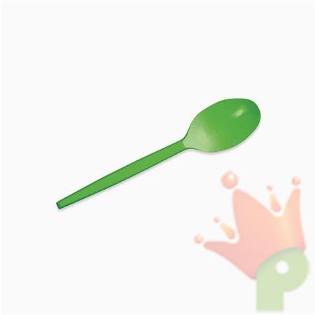 CUCCHIAINI IN PLASTICA VERDE 12,5 CM 15PZ