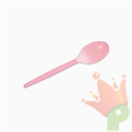 CUCCHIAINI IN PLASTICA ROSA BABY 12,5 CM 15PZ