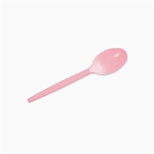 CUCCHIAINI IN PLASTICA ROSA BABY 12,5 CM 15PZ