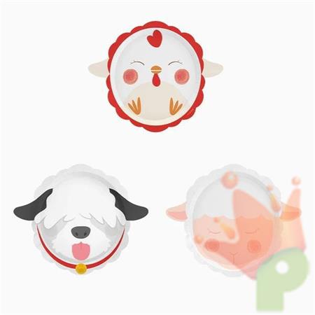 PIATTI ANIMALI FATTORIA 6PZ