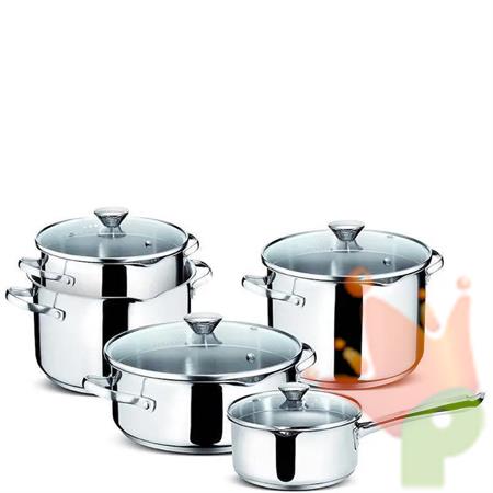 SET BATTERIA PENTOLE ACCIAIO 9PZ