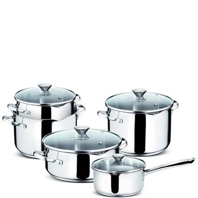 SET BATTERIA PENTOLE ACCIAIO 9PZ