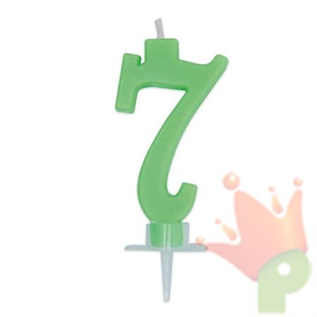 CANDELINA NUMERO 7 VERDE FLUO