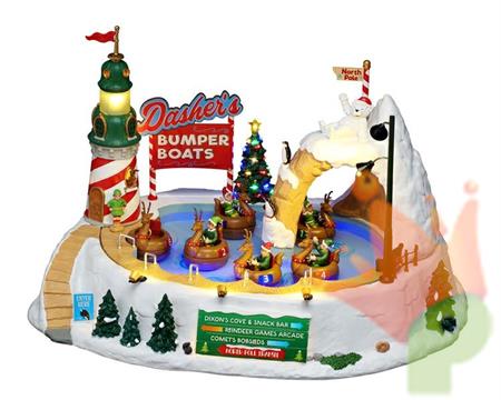VILLAGGIO ATTRAZIONE ACQUATICA CON MUSICA E LED 23X28X36CM