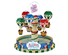 VILLAGGIO GIOSTRA CON MONGOLFIERE CON MUSICA E LED 32X36X30CM