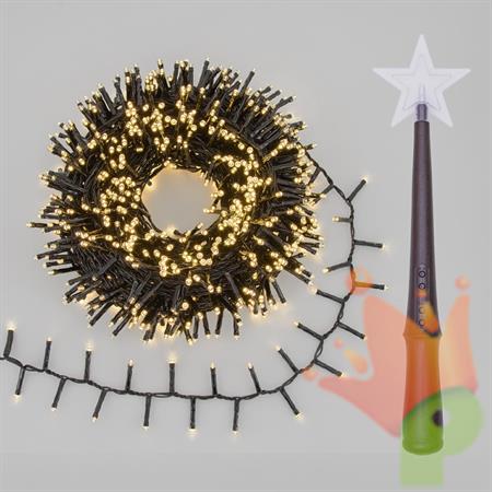 LUCI DI NATALE MINICLUSTER 1000 LED BIANCO CALDO 20MT