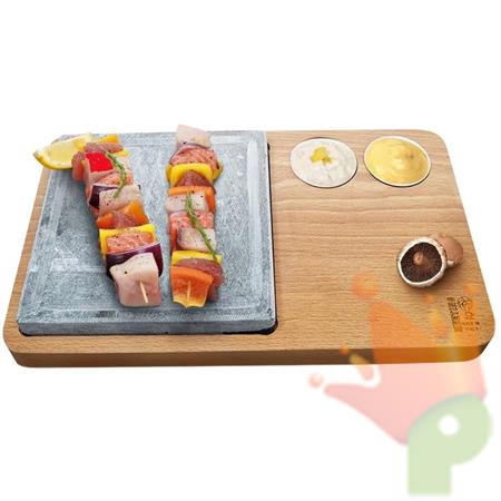 TAGLIERE FAGGIO CON PIETRA OLLARE 20X20CM
