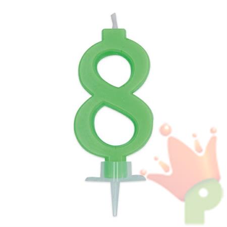 CANDELINA NUMERO 8 VERDE FLUO