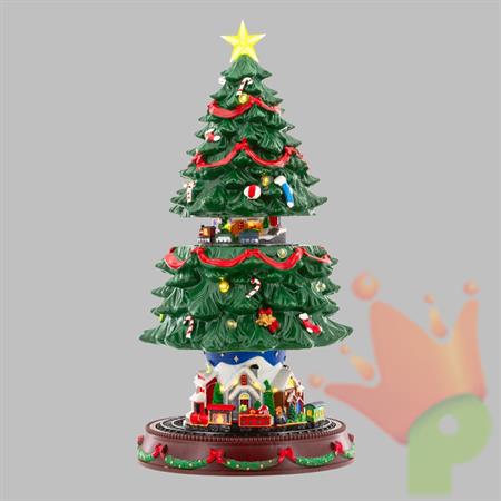 VILLAGGIO NATALIZIO ALBERO DI NATALE CON MOVIMENTO E LED 45CM