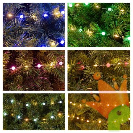 LUCI DI NATALE DECORATA 200 MICROLED MULTICOLOR 10MT 6ASS