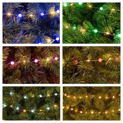 LUCI DI NATALE DECORATA 200 MICROLED MULTICOLOR 10MT 6ASS