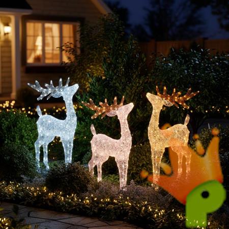 RENNA LUMINOSA 3D BIANCO CALDO/FREDDO/MIXED 95CM