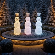 PUPAZZO DI NEVE LUMINOSO 3D BIANCO CALDO/FREDDO/MIXED 105CM