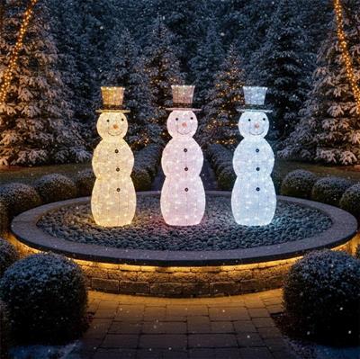 PUPAZZO DI NEVE LUMINOSO 3D BIANCO CALDO/FREDDO/MIXED 105CM