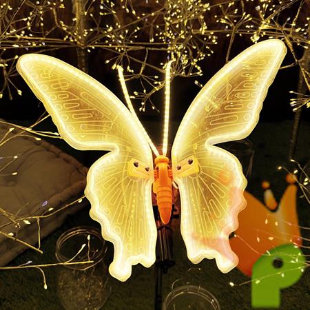 FARFALLA LUMINOSA CON MOVIMENTO ALI CON LED BIANCO CALDO 40CM
