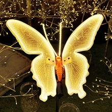 FARFALLA LUMINOSA CON MOVIMENTO ALI CON LED BIANCO CALDO 40CM
