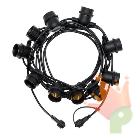 CAVO CON 10 PORTALAMPADE NERO 5MT