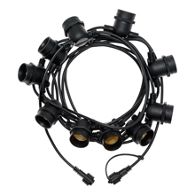 CAVO CON 10 PORTALAMPADE NERO 5MT