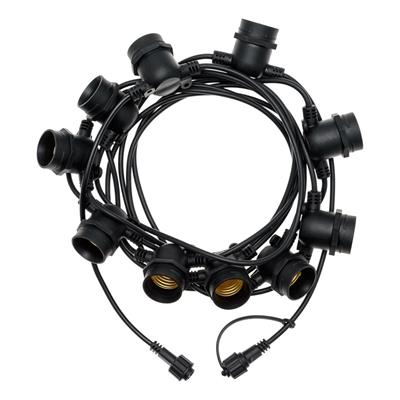 CAVO CON 10 PORTALAMPADE NERO 5MT