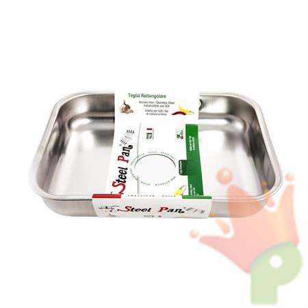 TEGLIA RETTANGOLARE 35CM IN ACCIAIO INOX